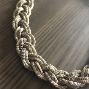 Silver braided necklace